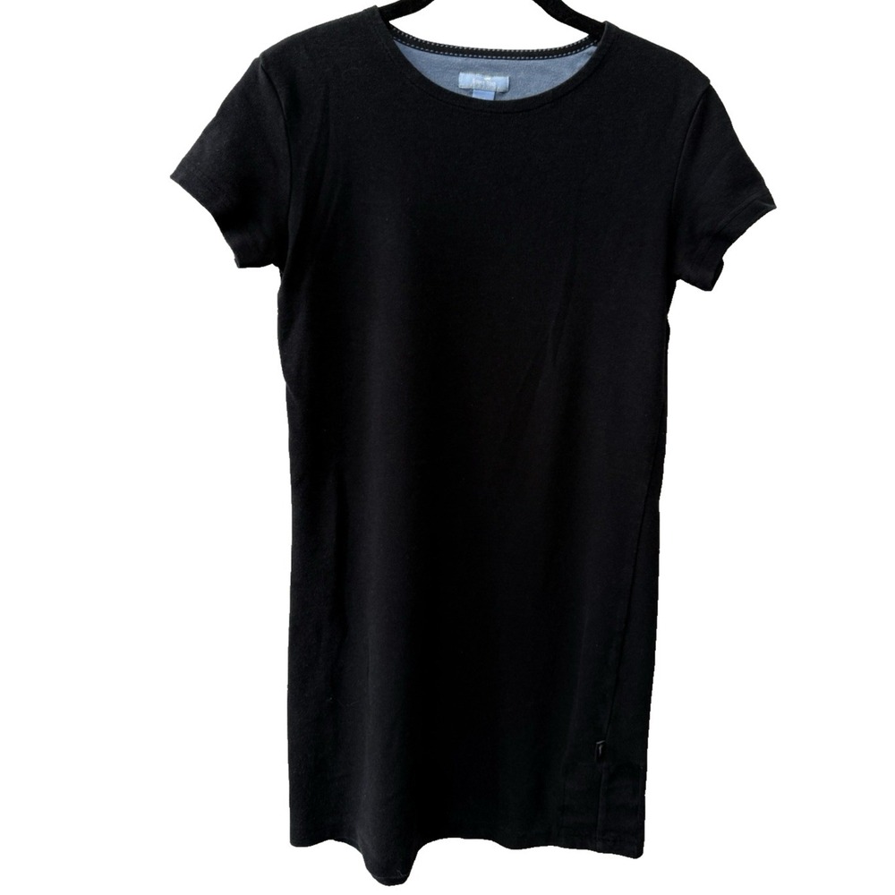 Horny Toad T-Shirt Dress Women XS Black Stretch Short Sleeve Sustainable Casual